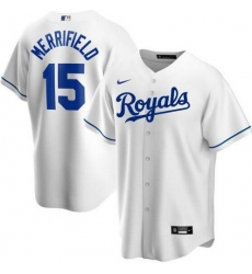 Royals 15 Whit Merrifield White 2020 Nike Cool Base Jersey