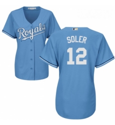 Womens Majestic Kansas City Royals 12 Jorge Soler Authentic Light Blue Alternate 1 Cool Base MLB Jersey Womens Majestic Kansas City Royals 12 Jorge Soler Authentic Light Blue Alternate 1 Cool Base MLB Jersey
