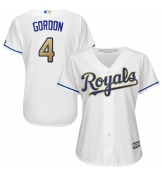 Womens Majestic Kansas City Royals 4 Alex Gordon Replica White Home Cool Base MLB Jersey Womens Majestic Kansas City Royals 4 Alex Gordon Replica White Home Cool Base MLB Jersey