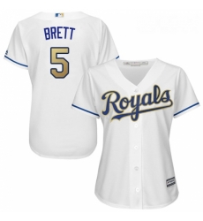 Womens Majestic Kansas City Royals 5 George Brett Replica White Home Cool Base MLB Jersey Womens Majestic Kansas City Royals 5 George Brett Replica White Home Cool Base MLB Jersey