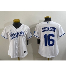 Youth Kansas City Royals 16 Bo Jackson White Cool Base Stitched Baseball Jersey Youth Kansas City Royals 16 Bo Jackson White Cool Base Stitched Baseball Jersey