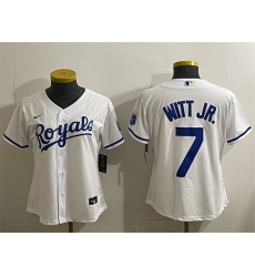 Youth Kansas City Royals 7 Bobby Witt Jr White Cool Base Stitched Baseball Jersey Youth Kansas City Royals 7 Bobby Witt Jr White Cool Base Stitched Baseball Jersey