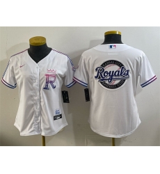Youth Kansas City Royals Team Big Logo White 2026 City Connect Stadium Stitched Baseball JerseyS