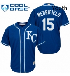 Youth Majestic Kansas City Royals 15 Whit Merrifield Replica Blue Alternate 2 Cool Base MLB Jersey Youth Majestic Kansas City Royals 15 Whit Merrifield Replica Blue Alternate 2 Cool Base MLB Jersey
