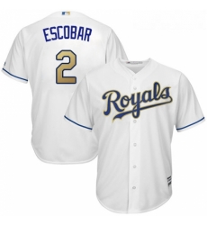 Youth Majestic Kansas City Royals 2 Alcides Escobar Authentic White Home Cool Base MLB Jersey Youth Majestic Kansas City Royals 2 Alcides Escobar Authentic White Home Cool Base MLB Jersey