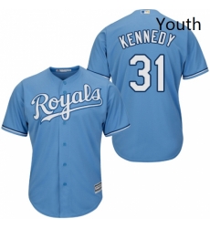 Youth Majestic Kansas City Royals 31 Ian Kennedy Authentic Light Blue Alternate 1 Cool Base MLB Jersey Youth Majestic Kansas City Royals 31 Ian Kennedy Authentic Light Blue Alternate 1 Cool Base MLB Jersey
