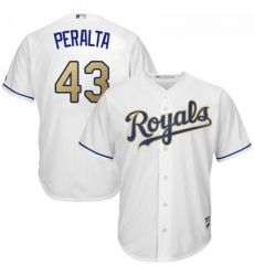 Youth Majestic Kansas City Royals 43 Wily Peralta Authentic White Home Cool Base MLB Jersey Youth Majestic Kansas City Royals 43 Wily Peralta Authentic White Home Cool Base MLB Jersey
