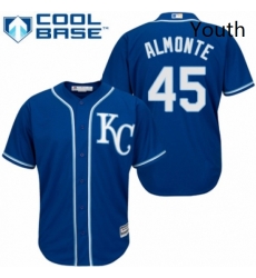Youth Majestic Kansas City Royals 45 Abraham Almonte Replica Blue Alternate 2 Cool Base MLB Jersey Youth Majestic Kansas City Royals 45 Abraham Almonte Replica Blue Alternate 2 Cool Base MLB Jersey
