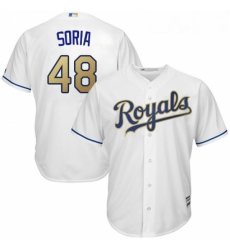 Youth Majestic Kansas City Royals 48 Joakim Soria Replica White Home Cool Base MLB Jersey Youth Majestic Kansas City Royals 48 Joakim Soria Replica White Home Cool Base MLB Jersey
