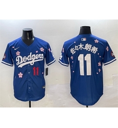 Men Los Angeles Dodgers 11  Roki Sasaki Royal 2025 Tokyo Series Limited Stitched Baseball Jersey