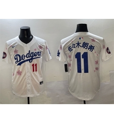 Men Los Angeles Dodgers 11 Roki Sasaki White 2025 Tokyo Series Limited Stitched Baseball Jersey