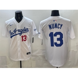 Men Los Angeles Dodgers  13 Max Muncy White Alternate Stadium Stitched Baseball Jersey