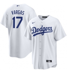 Men Los Angeles Dodgers 17 Miguel Vargas White Cool Base Stitched Baseball Jersey Men Los Angeles Dodgers 17 Miguel Vargas White Cool Base Stitched Baseball Jersey