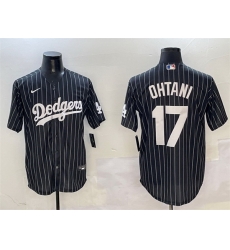 Men Los Angeles Dodgers 17 Shohei Ohtani Black Cool Base Stitched Baseball Jersey