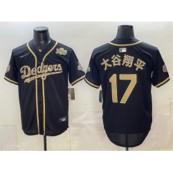 Men Los Angeles Dodgers  17 Shohei Ohtani Black Military Appreciation Game Day Stitched Baseball Jersey