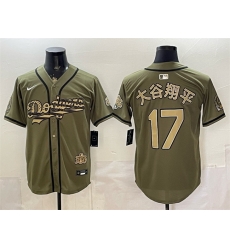 Men Los Angeles Dodgers  17 Shohei Ohtani Olive 2026 Armed Forces Day Stitched Baseball Jersey (2)
