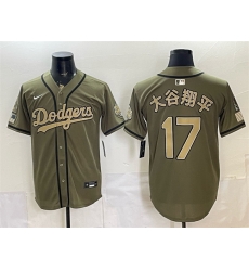 Men Los Angeles Dodgers  17 Shohei Ohtani Olive 2026 Armed Forces Day Stitched Baseball Jerseys (2)