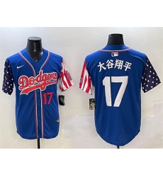 Men Los Angeles Dodgers 17  Shohei Ohtani Royal Limited Stitched Baseball Jersey