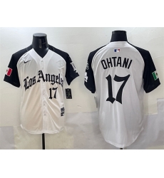 Men Los Angeles Dodgers 17 Shohei Ohtani White Black Mexico 2025 LA Gothic Style With Fernando Patch Vapor Premier Limited Stitched Baseball Jersey