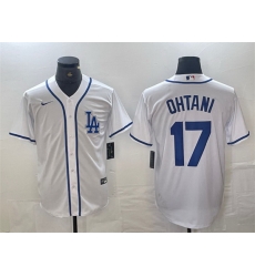 Men Los Angeles Dodgers 17 Shohei Ohtani White Cool Base Stitched Baseball Jersey