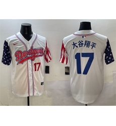 Men Los Angeles Dodgers 17 Shohei Ohtani White Limited Stitched Baseball Jersey