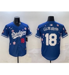 Men Los Angeles Dodgers 18  Yoshinobu Yamamoto Royal 2025 Tokyo Series Limited Stitched Baseball Jersey