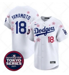 Men Los Angeles Dodgers 18 Yoshinobu Yamamoto White 2025 Tokyo Series Limited Stitched Baseball Jersey Men Los Angeles Dodgers 18 Yoshinobu Yamamoto White 2025 Tokyo Series Limited Stitched Baseball Jersey
