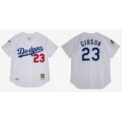 Men Los Angeles Dodgers 23 Kirk Gibson White 1988 World Series Stitched Baseball Jersey