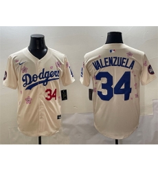 Men Los Angeles Dodgers 34 Fernando Valenzuela Cream 2025 Tokyo Series Limited Stitched Baseball Jersey 036