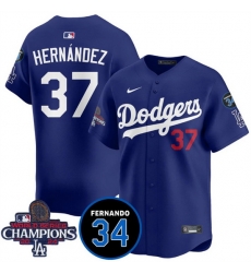 Men Los Angeles Dodgers 37 Teoscar Hernandez Royal 2024 World Series Champions With Fernando Memorial Patch Vapor Premier Limited Stitched Baseball Jersey Men Los Angeles Dodgers 37 Teoscar Hernandez Royal 2024 World Series Champions With Fernando Memorial Patch Vapor Premier Limited Stitched Baseball Jersey