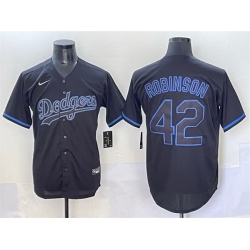 Men Los Angeles Dodgers 42 Jackie Robinson Black Fashion Stitched Baseball Jersey