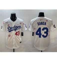 Men Los Angeles Dodgers 43 Anthony Banda White 2025 Tokyo Series Limited Stitched Baseball Jersey