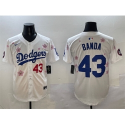 Men Los Angeles Dodgers 43 Anthony Banda White 2025 Tokyo Series Limited Stitched Baseball Jersey