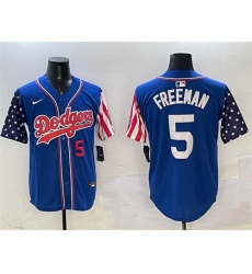 Men Los Angeles Dodgers 5 Freddie Freeman Royal Limited Stitched Baseball Jersey