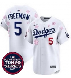 Men Los Angeles Dodgers 5 Freddie Freeman White 2025 Tokyo Series Limited Stitched Baseball Jersey Men Los Angeles Dodgers 5 Freddie Freeman White 2025 Tokyo Series Limited Stitched Baseball Jersey