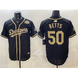 Men Los Angeles Dodgers  50 Mookie Betts Black Military Appreciation Game Day Stitched Baseball Jersey