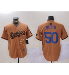 Men Los Angeles Dodgers 50 Mookie Betts Brown Cool Base Stitched Baseball Jersey Men Los Angeles Dodgers 50 Mookie Betts Brown Cool Base Stitched Baseball Jersey