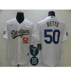 Men Los Angeles Dodgers 50 Mookie Betts Red Number White Gold 2 20 Patch Stitched MLB Cool Base Nike Jersey Men Los Angeles Dodgers 50 Mookie Betts Red Number White Gold 2 20 Patch Stitched MLB Cool Base Nike Jersey