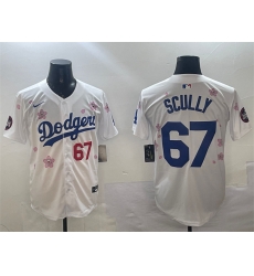 Men Los Angeles Dodgers 67 Vin Scully White 2025 Tokyo Series Limited Stitched Baseball Jersey
