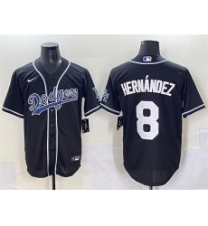 Men Los Angeles Dodgers 8 Enrique Hernandez Black Fashion Stitched Baseball Jersey