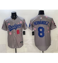 Men Los Angeles Dodgers  8 Enrique Hernandez Grey 2025 Tokyo Series Limited Stitched