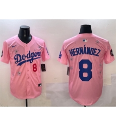 Men Los Angeles Dodgers 8 Enrique Hernandez Pink 2025 Tokyo Series Limited Stitched Baseball Jersey