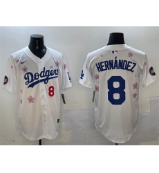 Men Los Angeles Dodgers 8 Enrique Hernandez White 2025 Tokyo Series Limited Stitched Baseball Jersey