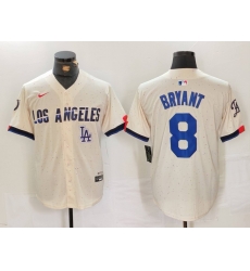 Men Los Angeles Dodgers 8 Kobe Bryant Cream Stitched Baseball Jersey 6 Men Los Angeles Dodgers 8 Kobe Bryant Cream Stitched Baseball Jersey 6