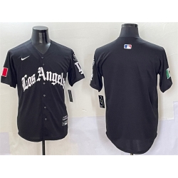 Men Los Angeles Dodgers Blank Black Mexico 2025 LA Gothic Style With Fernando Patch Vapor Premier Limited Stitched Baseball Jersey