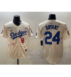 Men Los Angeles Dodgers Front 8 Back 24 Kobe Bryant Cream 2025 Tokyo Series Limited Stitched Baseball Jersey