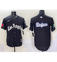 Men Los Angeles Dodgers Team Big Logo Black Mexico 2025 LA Gothic Style With Fernando Patch Vapor Premier Limited Stitched Baseball Jersey 003