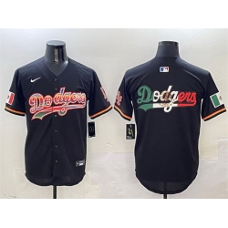 Men Los Angeles Dodgers Team Big Logo Black Mexico Limited Stitched Baseball Jersey