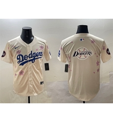 Men Los Angeles Dodgers Team Big Logo Cream 2025 Tokyo Series Limited Stitched Baseball Jersey