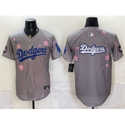 Men Los Angeles Dodgers Team Big Logo Grey 2025 Tokyo Series Limited Stitched Baseball Jersey